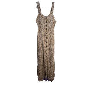 Leopard Print Button-Front Maxi Dress